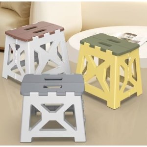 The Plastic Handle Folding Stool for Child Living Room and Garden Stool